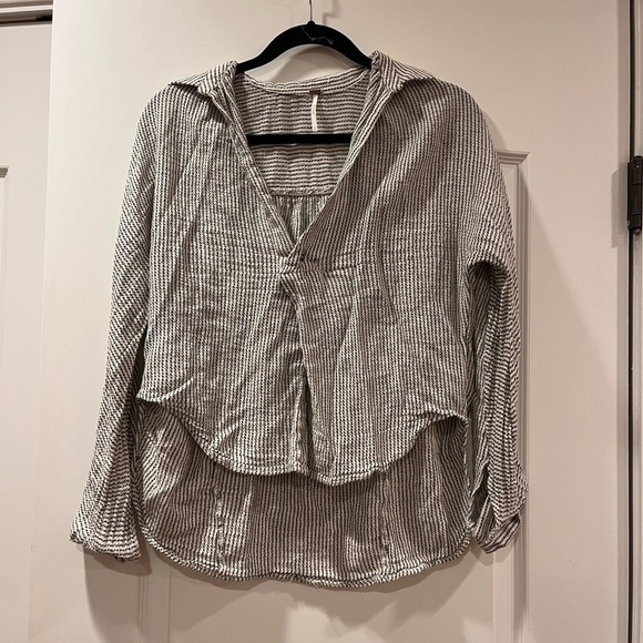 Free People High Low Striped Knit Blouse - Picture 6 of 6